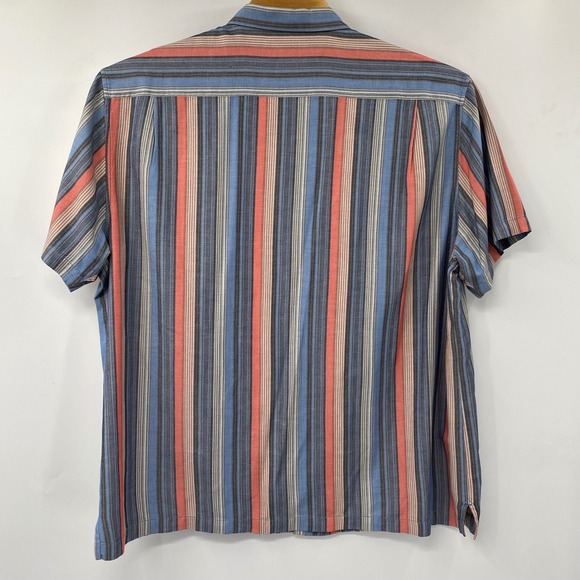 Tommy Bahama Silk Button Up Shirt Vertical Stripe Short Sleeve 3XL - Picture 3 of 4